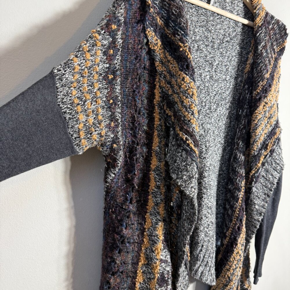 BKE Open Weave Knit Cardigan Sweater Women's Large Eclectic Grandpa Western Wool - Picture 9 of 15